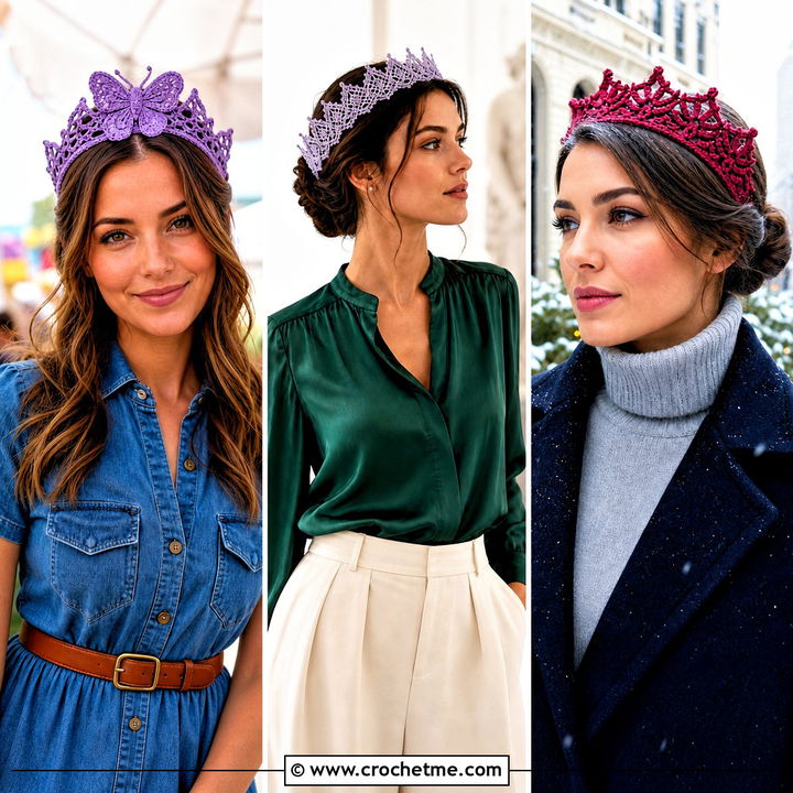 30 Crochet Tiara Headband Outfit Ideas for Whimsical Style