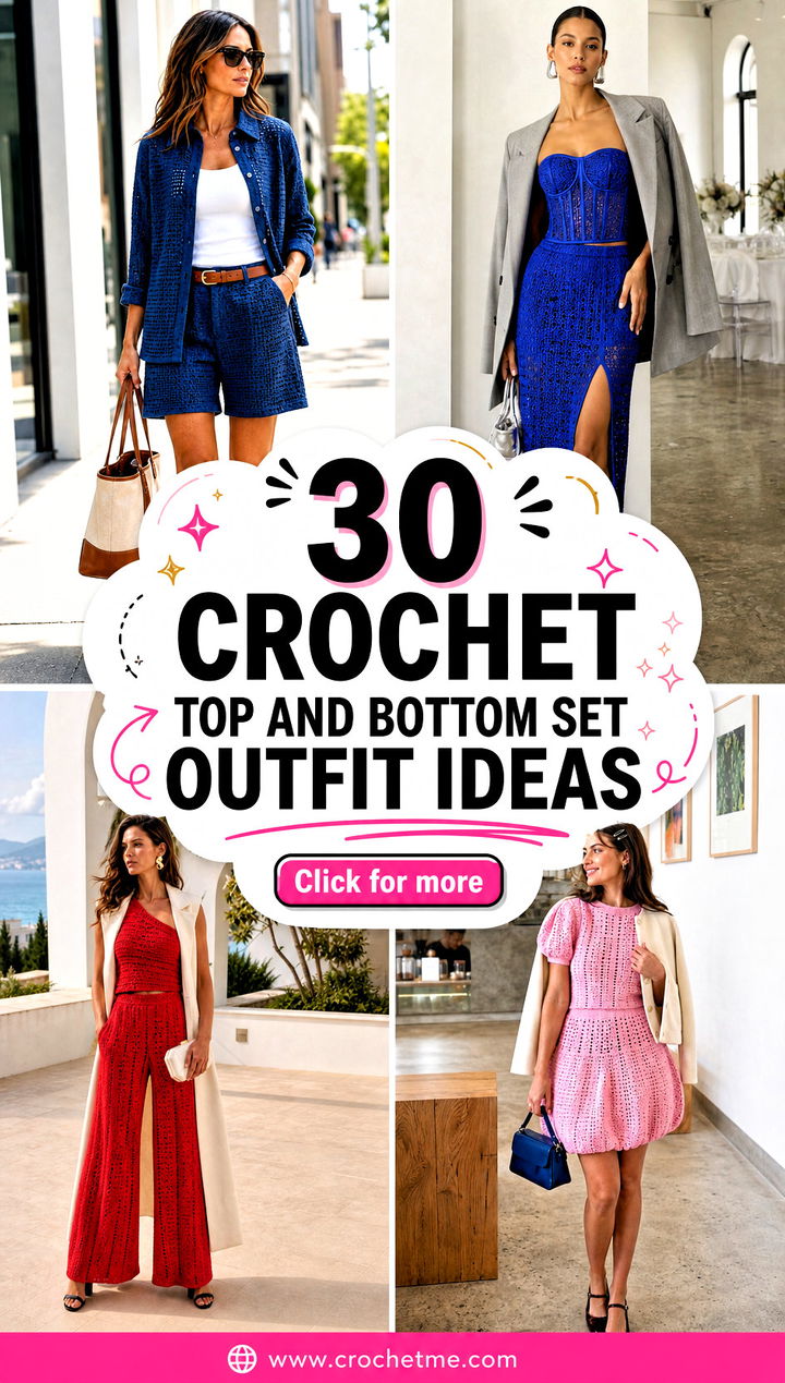 30 crochet top and bottom set outfit ideas - 30 crochet top and bottom set outfit ideas