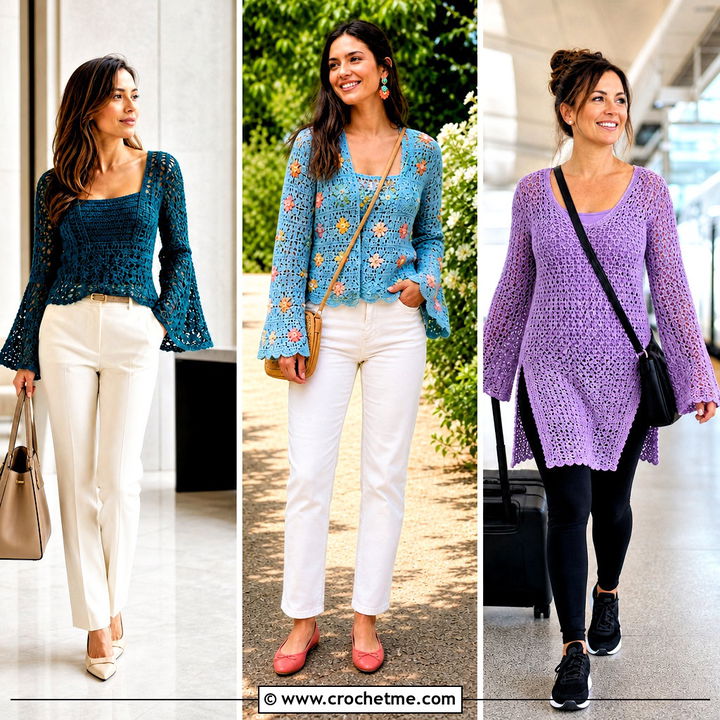 30 Crochet Top With Bell Sleeves Outfit Ideas for Retro Style