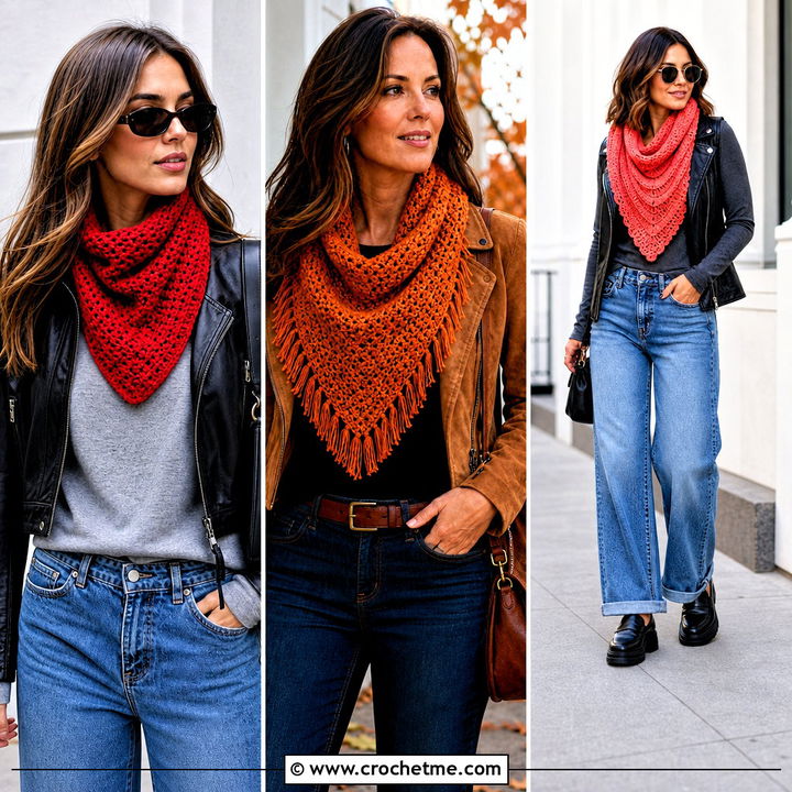 30 Crochet Triangle Cowl Outfit Ideas for Cozy Winter Style