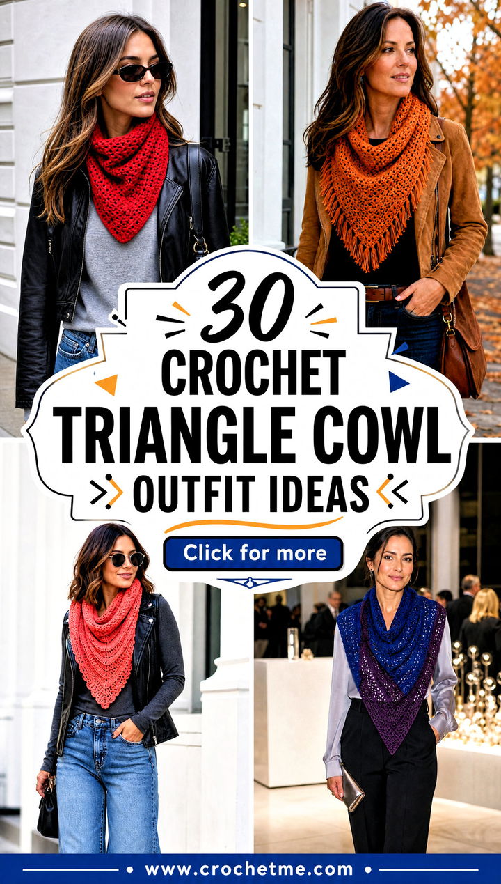 30 crochet triangle cowl outfit ideas - 30 crochet triangle cowl outfit ideas