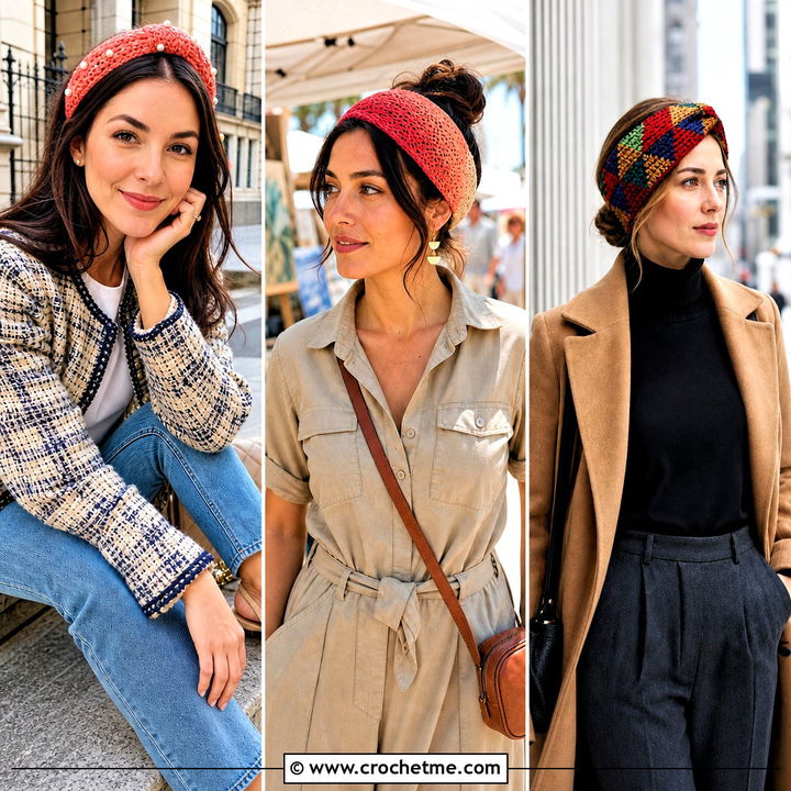 30 Crochet Triangle Headband Outfit Ideas for Easy Boho Style