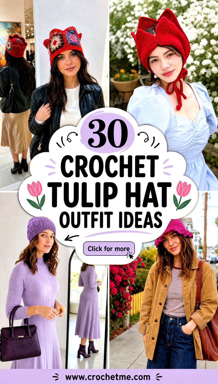 30 crochet tulip hat outfit ideas - 30 crochet tulip hat outfit ideas