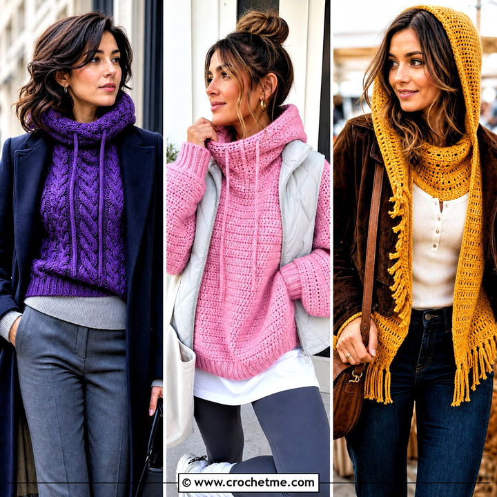 30 Crochet Turtle Neck Hoodie Outfit Ideas for Cozy Winter Style