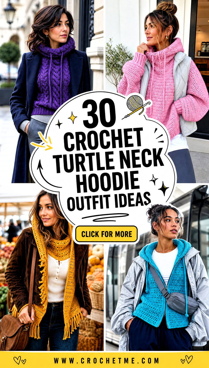 30 crochet turtle neck hoodie outfit ideas - 30 crochet turtle neck hoodie outfit ideas