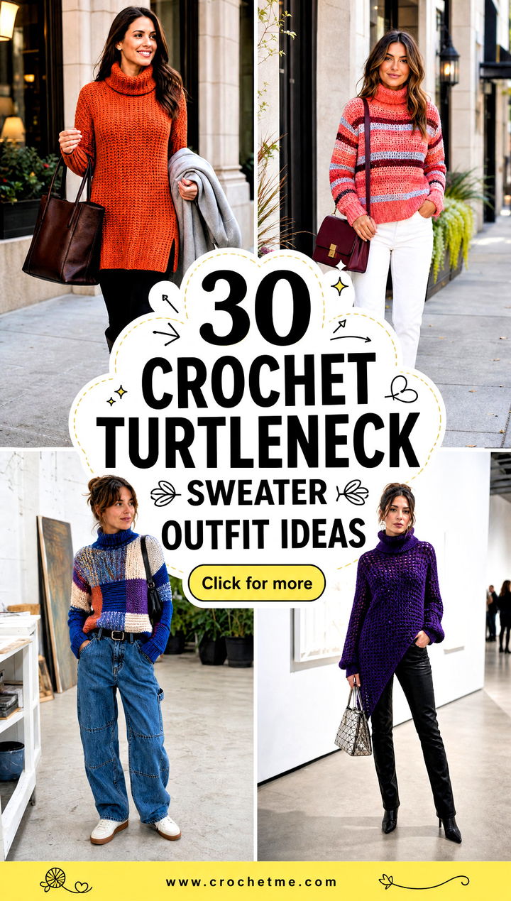 30 crochet turtleneck sweater outfit ideas - 30 crochet turtleneck sweater outfit ideas