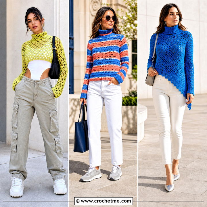 30 Crochet Turtleneck Top Outfit Ideas for Sleek Winter Style