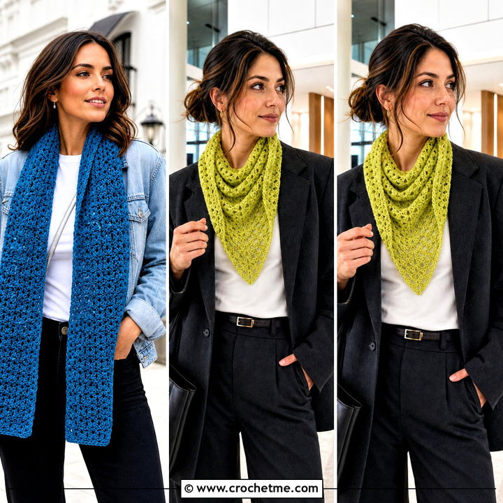 30 Crochet V Stitch Scarf Outfit Ideas for Cozy Handmade Style