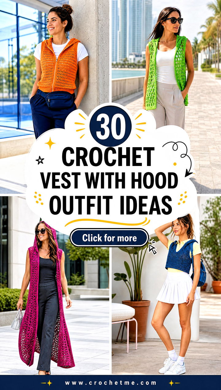 30 crochet vest with hood outfit ideas - 30 crochet vest with hood outfit ideas