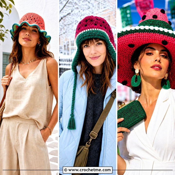 30 Crochet Watermelon Hat Outfit Ideas for Playful Summer Style