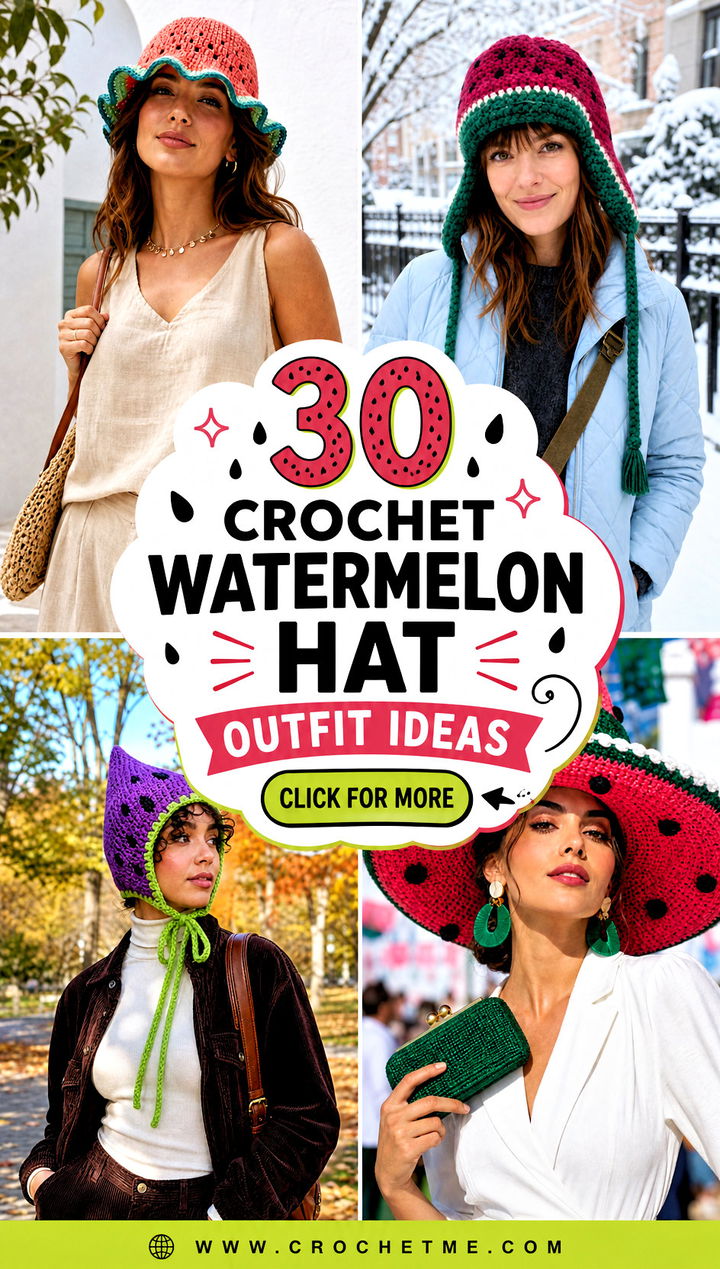 30 crochet watermelon hat outfit ideas - 30 crochet watermelon hat outfit ideas