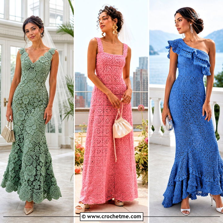 30 Crochet Wedding Dress Gowns Outfit Ideas for Romantic Brides