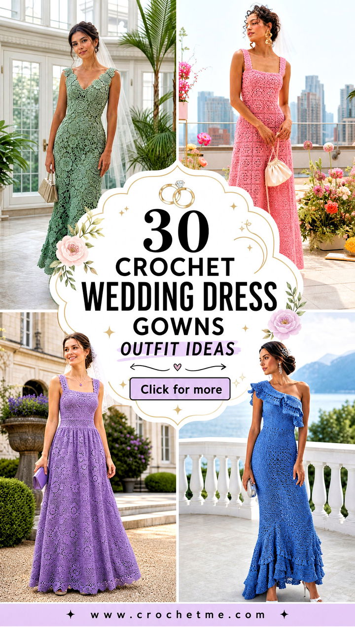 30 crochet wedding dress gowns outfit ideas - 30 crochet wedding dress gowns outfit ideas