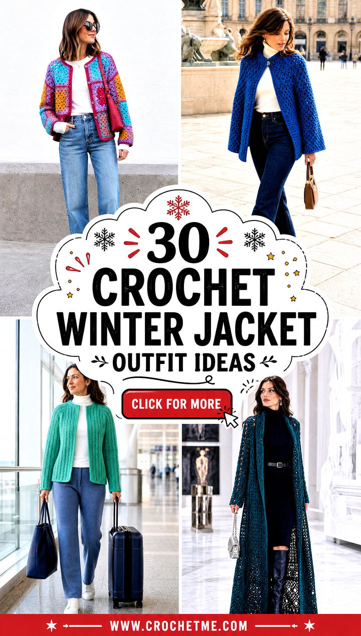 30 crochet winter jacket outfit ideas - 30 crochet winter jacket outfit ideas