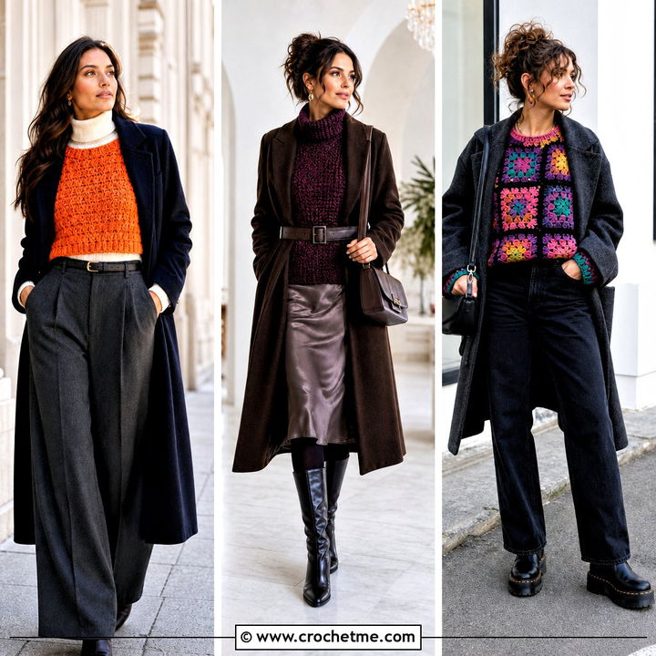 30 Crochet Winter Sweater Outfit Ideas for Chic Winter Style