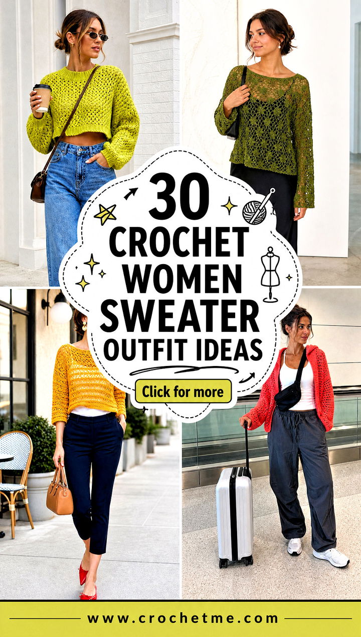 30 crochet women sweater outfit ideas - 30 crochet women sweater outfit ideas