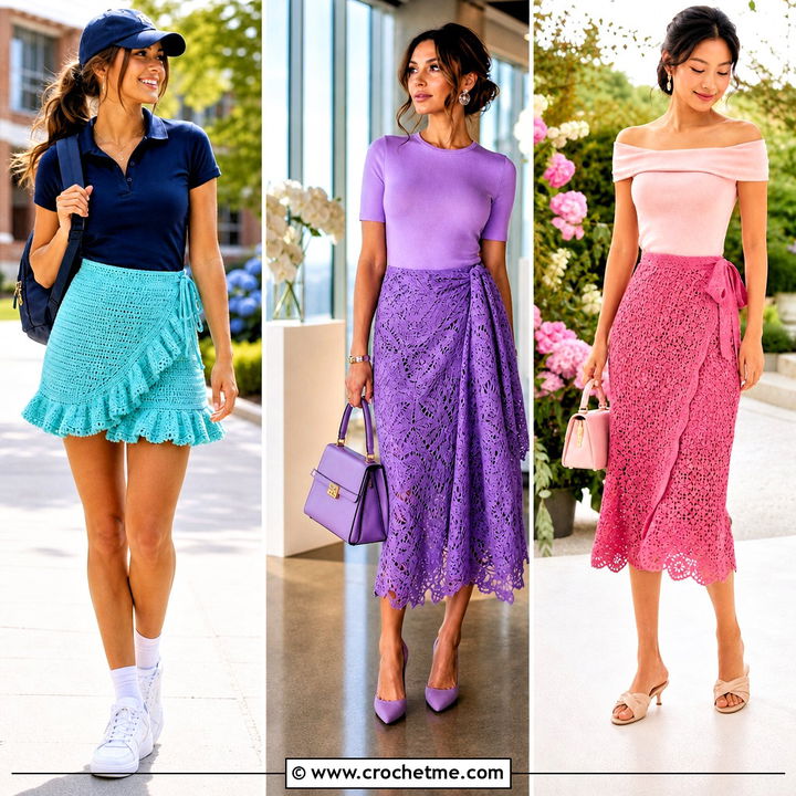 30 Crochet Wrap Around Skirt Outfit Ideas for Beach Days