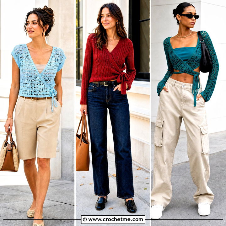 30 Crochet Wrap Around Top Outfit Ideas for Summer Style
