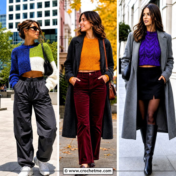 30 Crocheted Cropped Sweater Outfit Ideas for Cozy Chic