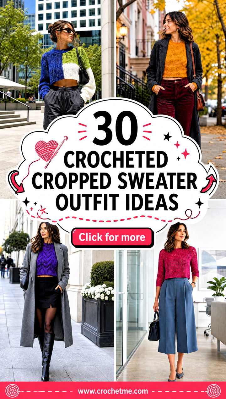 30 crocheted cropped sweater outfit ideas - 30 crocheted cropped sweater outfit ideas
