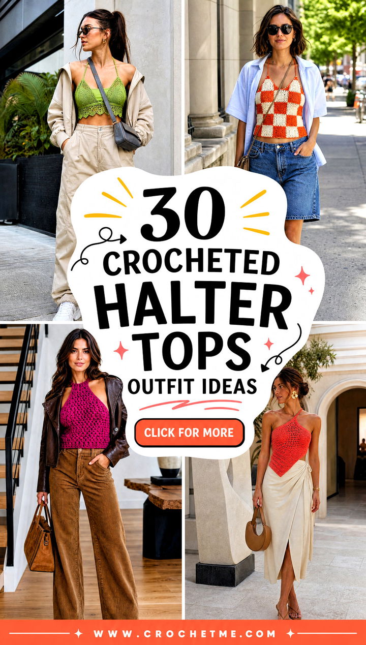 30 crocheted halter tops outfit ideas - 30 crocheted halter tops outfit ideas