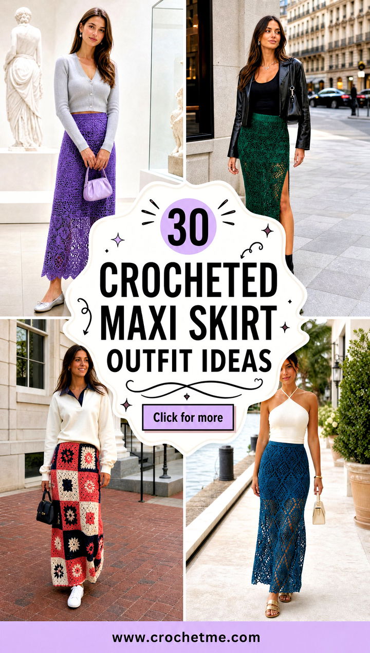 30 crocheted maxi skirt outfit ideas - 30 crocheted maxi skirt outfit ideas