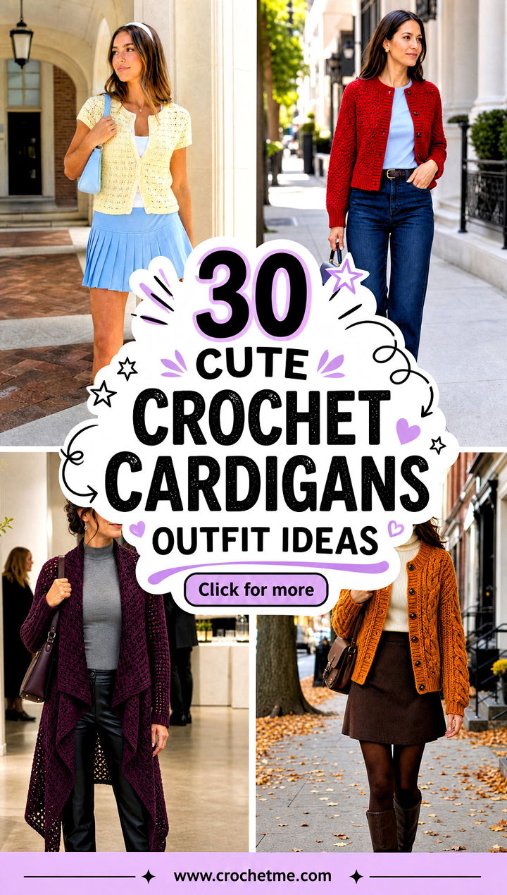 30 cute crochet cardigans outfit ideas - 30 cute crochet cardigans outfit ideas
