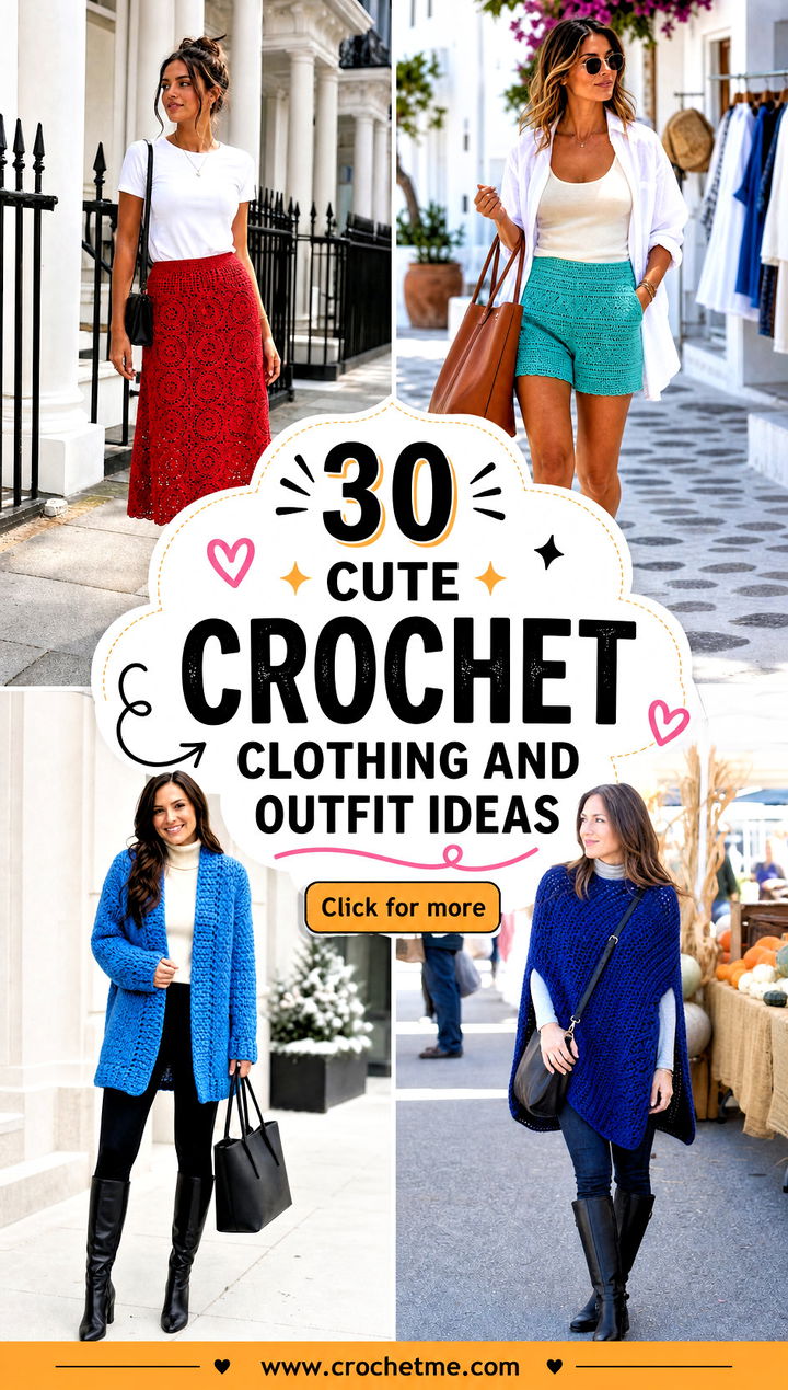 30 cute crochet clothing and outfit ideas - 30 cute crochet clothing and outfit ideas