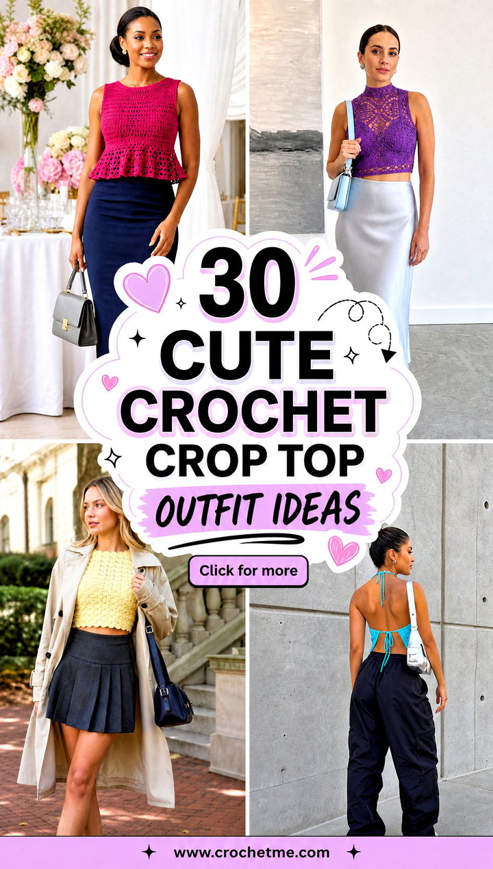 30 cute crochet crop top outfit ideas - 30 cute crochet crop top outfit ideas