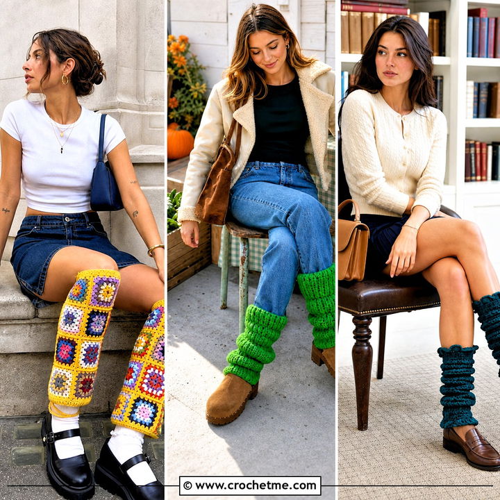 30 Cute Crochet Leg Warmers Outfit Ideas for Cozy Layered Looks