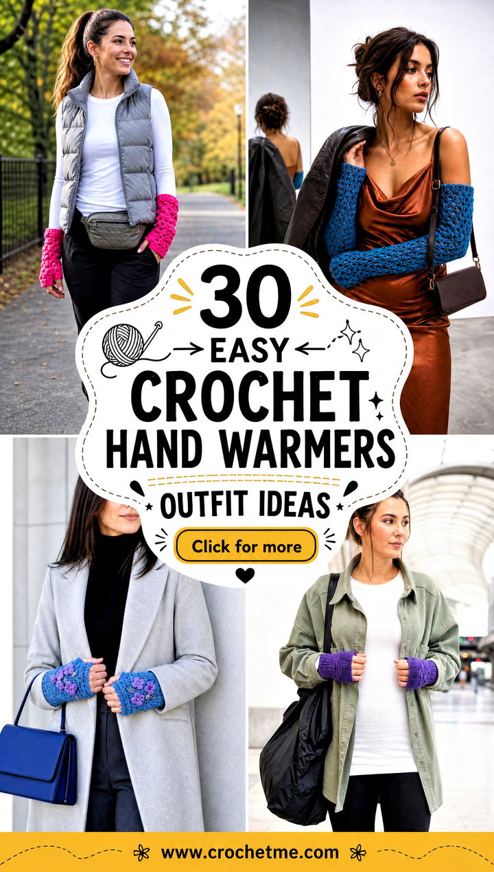 30 easy crochet hand warmers outfit ideas - 30 easy crochet hand warmers outfit ideas