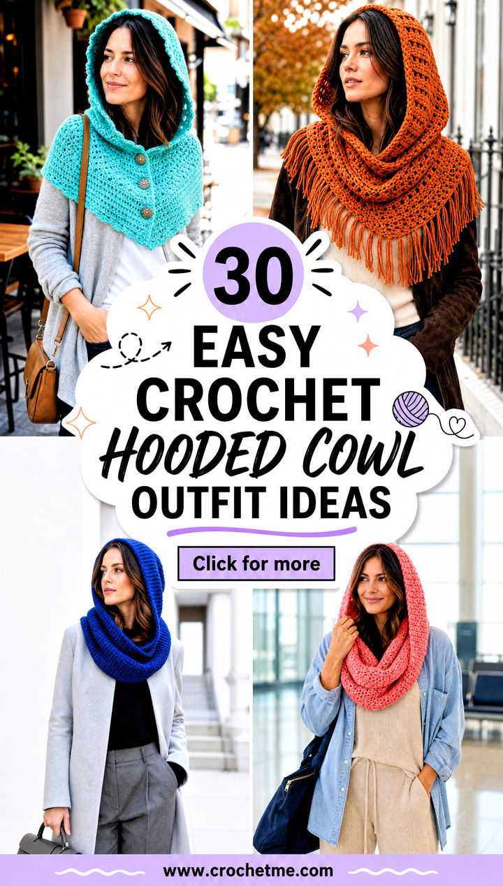 30 easy crochet hooded cowl outfit ideas - 30 easy crochet hooded cowl outfit ideas