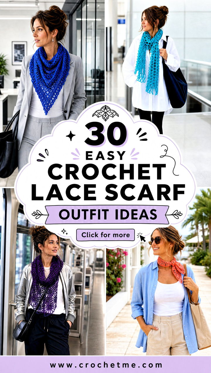 30 easy crochet lace scarf outfit ideas - 30 easy crochet lace scarf outfit ideas