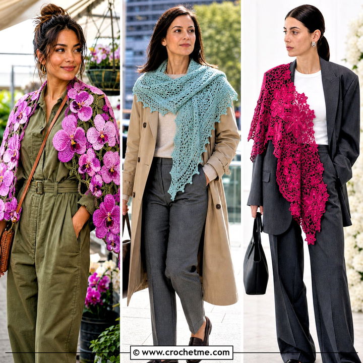 30 Easy Crochet Lace Shawl Outfit Ideas for Elegant Occasions