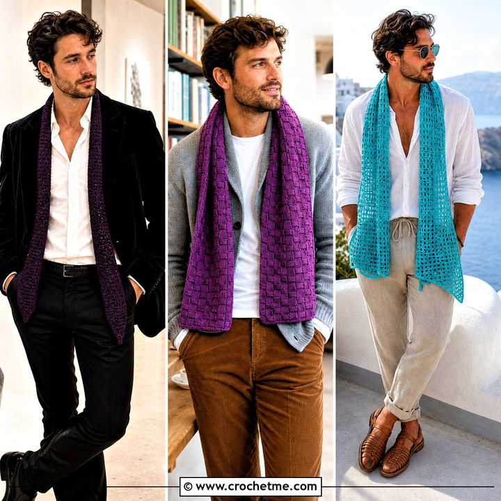 30 Easy Crochet Scarf Men Outfit Ideas for Cozy Winter Looks