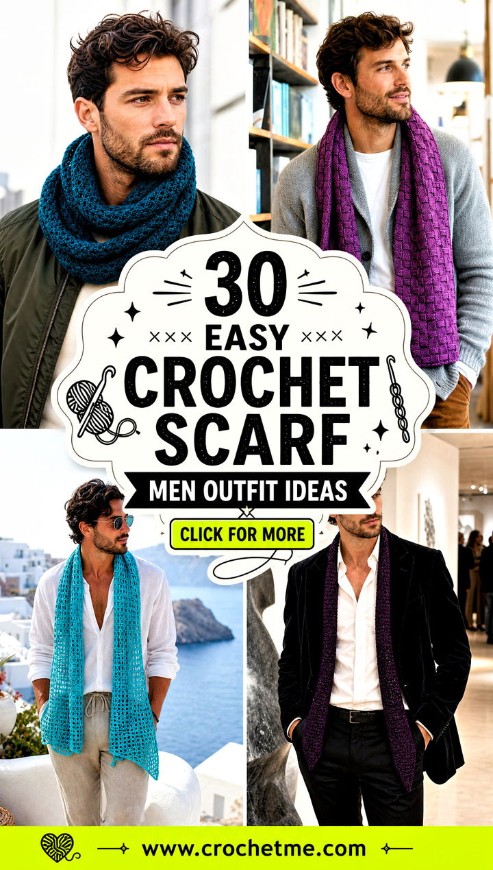30 easy crochet scarf men outfit ideas - 30 easy crochet scarf men outfit ideas