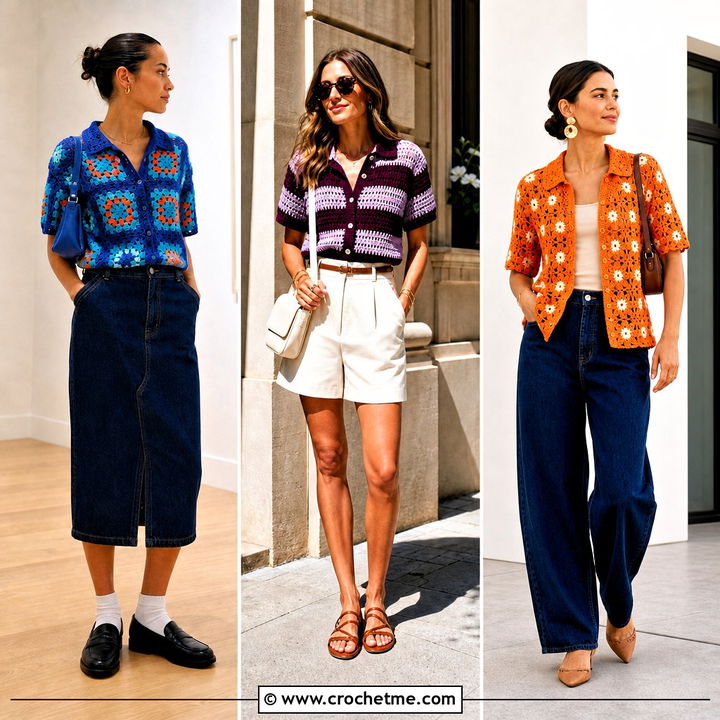 30 Easy Crochet Shirt Outfit Ideas for Chic Summer Style