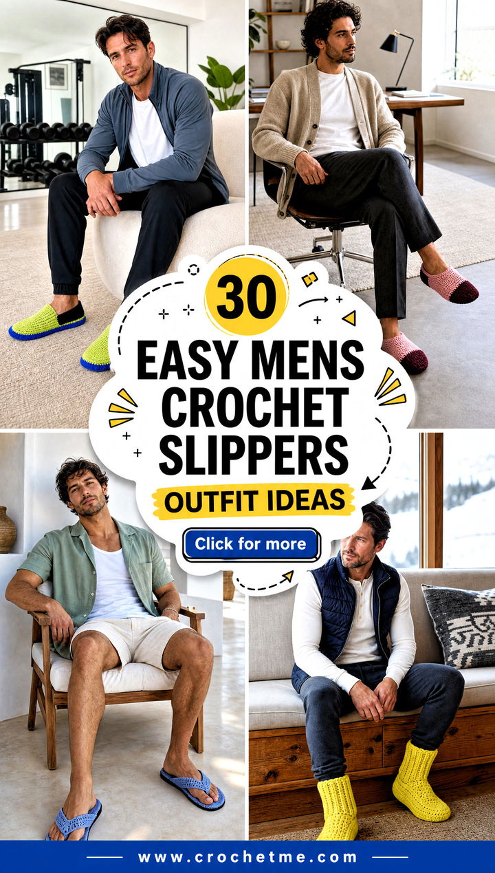 30 easy mens crochet slippers outfit ideas - 30 easy mens crochet slippers outfit ideas