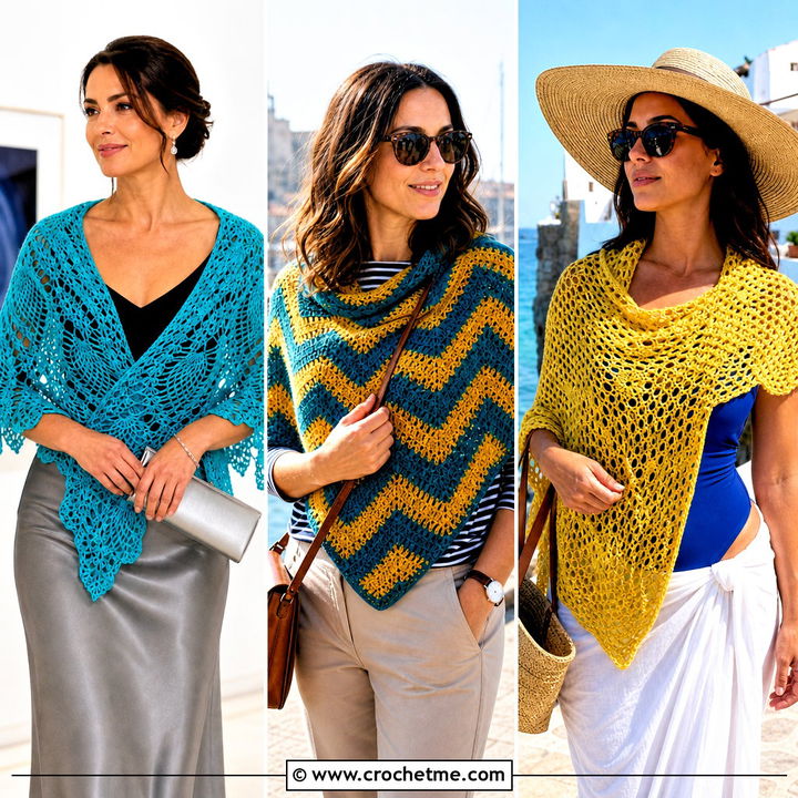 30 Easy Triangle Crochet Shawl Outfit Ideas for Fall Style