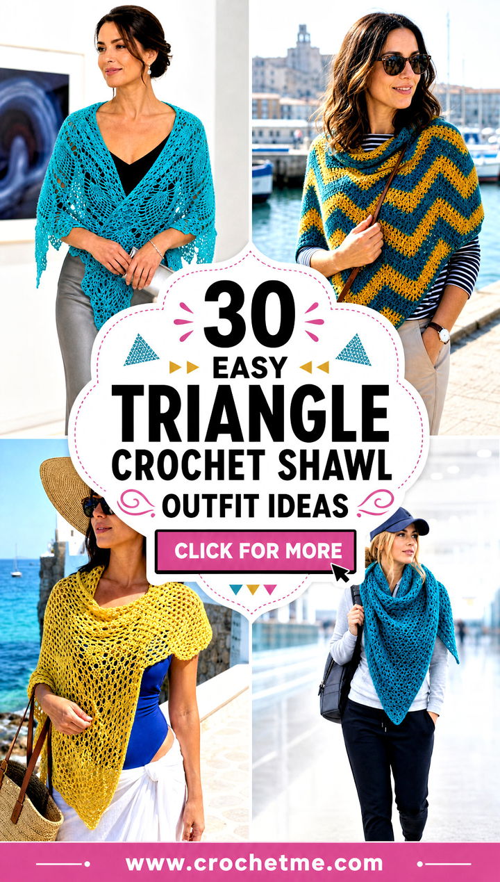 30 easy triangle crochet shawl outfit ideas - 30 easy triangle crochet shawl outfit ideas