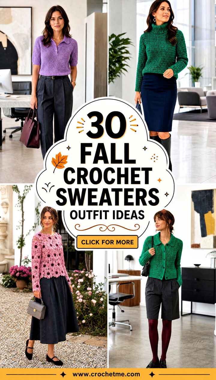 30 fall crochet sweaters outfit ideas - 30 fall crochet sweaters outfit ideas