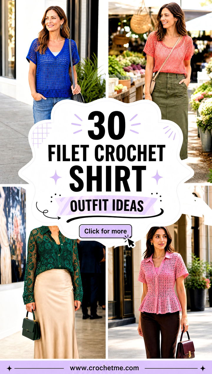 30 filet crochet shirt outfit ideas - 30 filet crochet shirt outfit ideas
