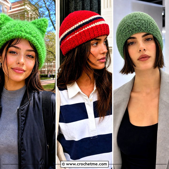 30 Fluffy Crochet Beanie Outfit Ideas for Cozy Cold Days