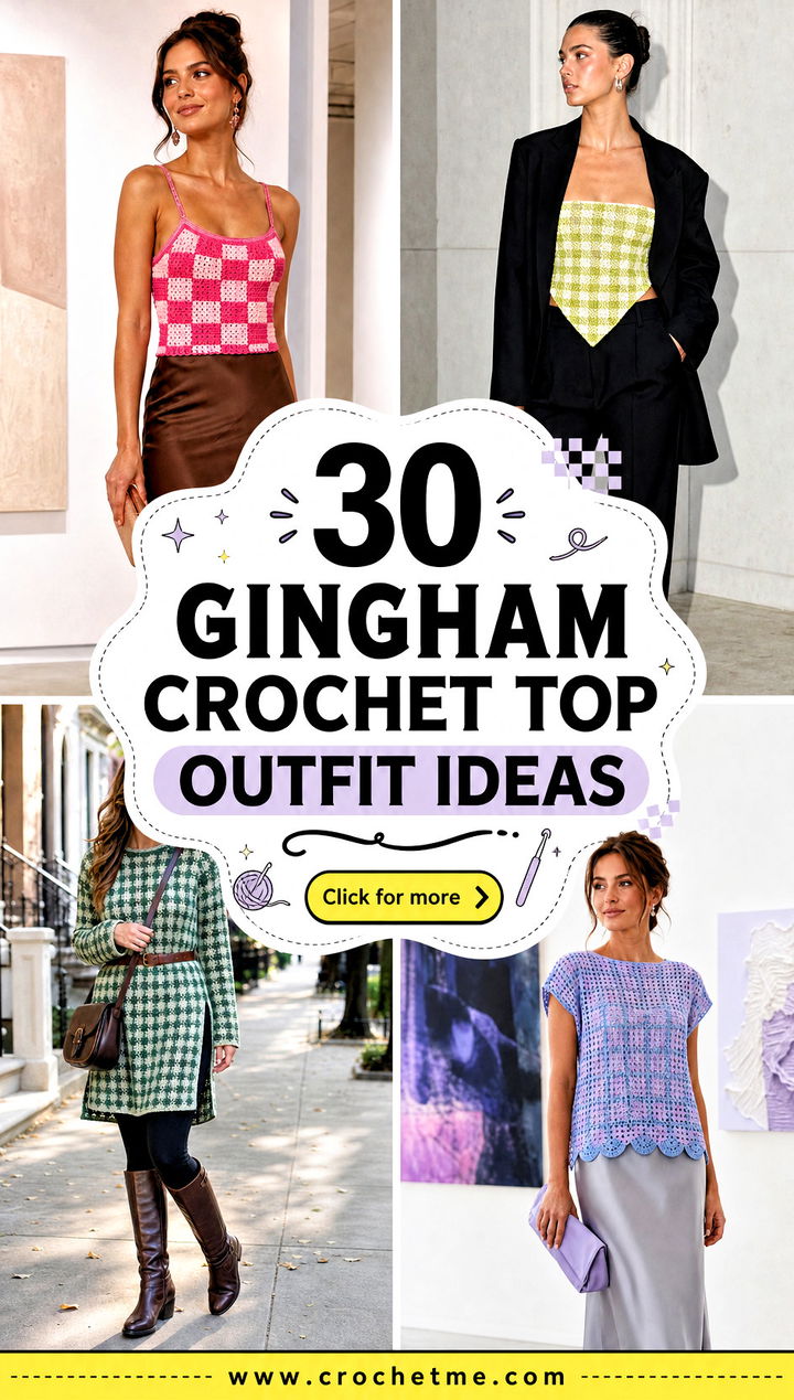 30 gingham crochet top outfit ideas - 30 gingham crochet top outfit ideas