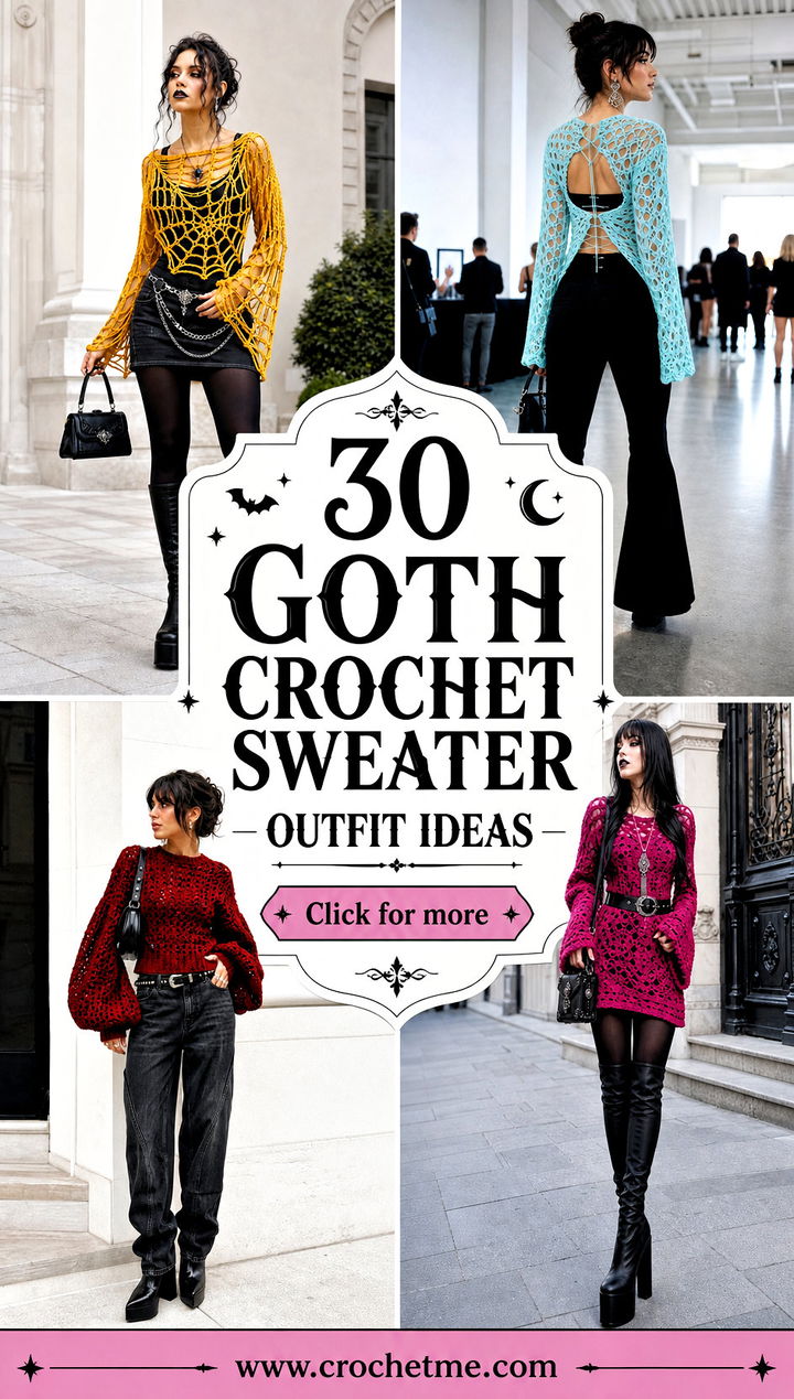 30 goth crochet sweater outfit ideas - 30 goth crochet sweater outfit ideas