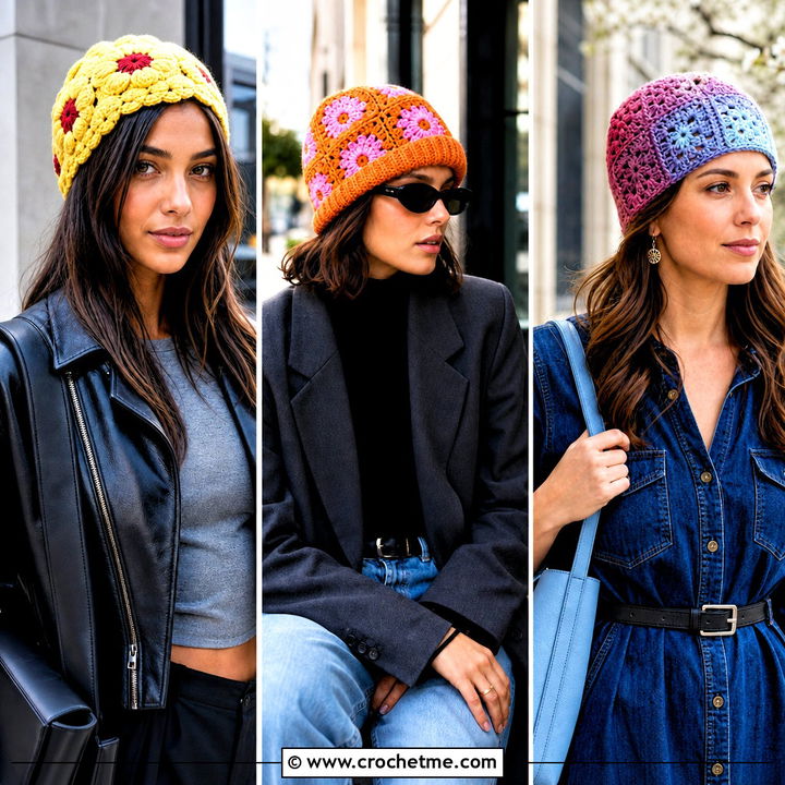 30 Granny Square Beanie Outfit Ideas for Cozy Winter Style