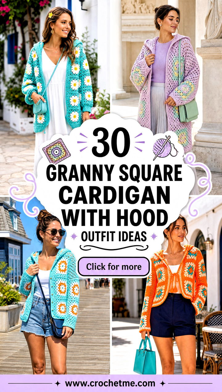 30 granny square cardigan with hood outfit ideas - 30 granny square cardigan with hood outfit ideas