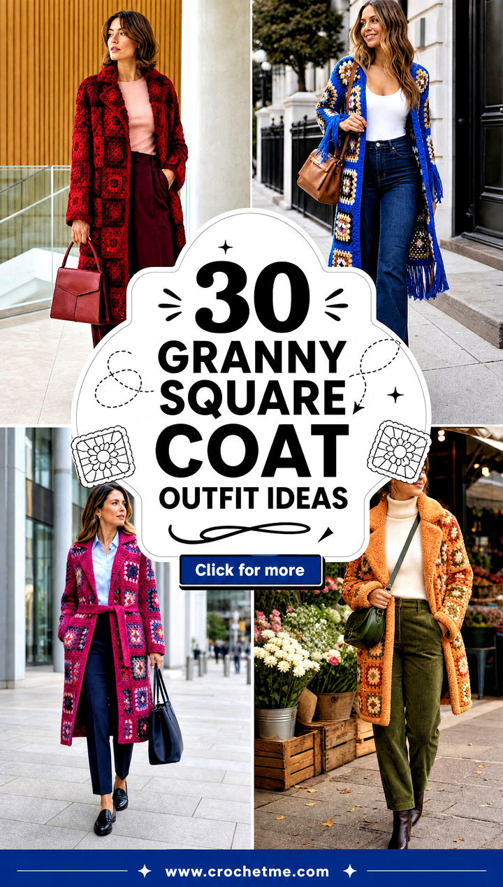 30 granny square coat outfit ideas - 30 granny square coat outfit ideas