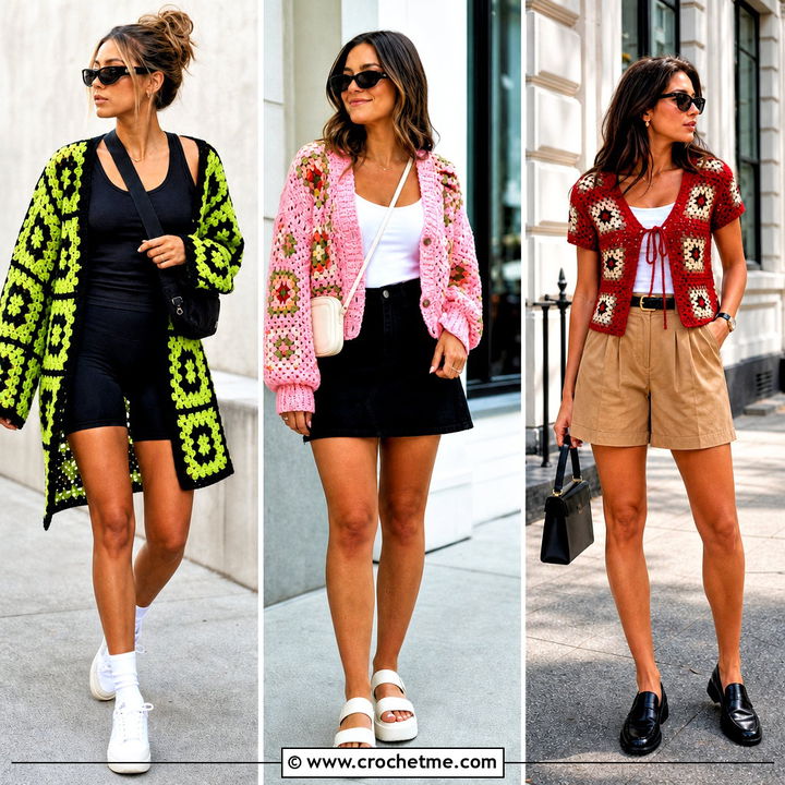 30 Granny Square Summer Cardigan Outfit Ideas to Try Now