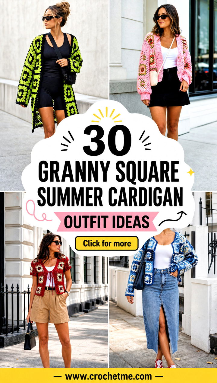 30 granny square summer cardigan outfit ideas - 30 granny square summer cardigan outfit ideas